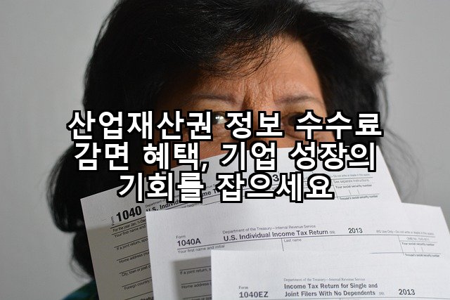산업재산권 정보 수수료 감면 혜택, 기업 성장의 기회를 잡으세요